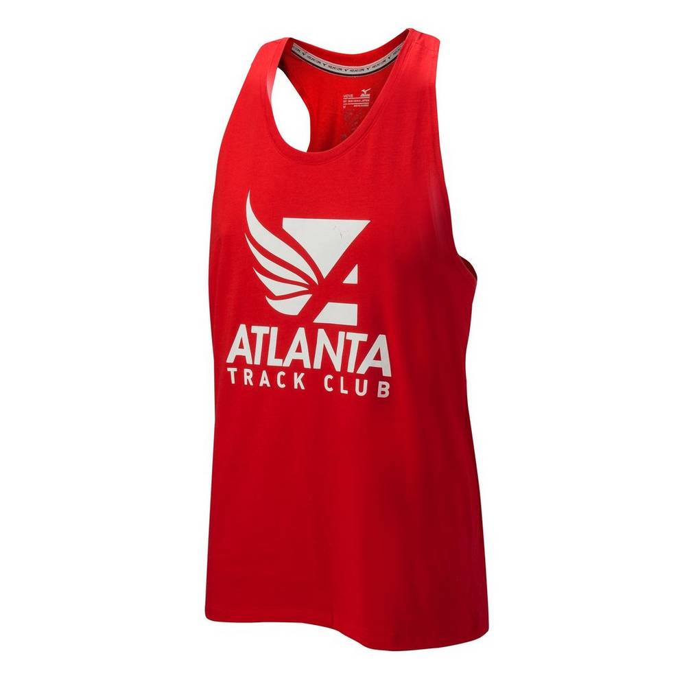 Camiseta de tirantes Mizuno Atlanta Track Club 50/50 Para Hombre Rojos 2701389-EY